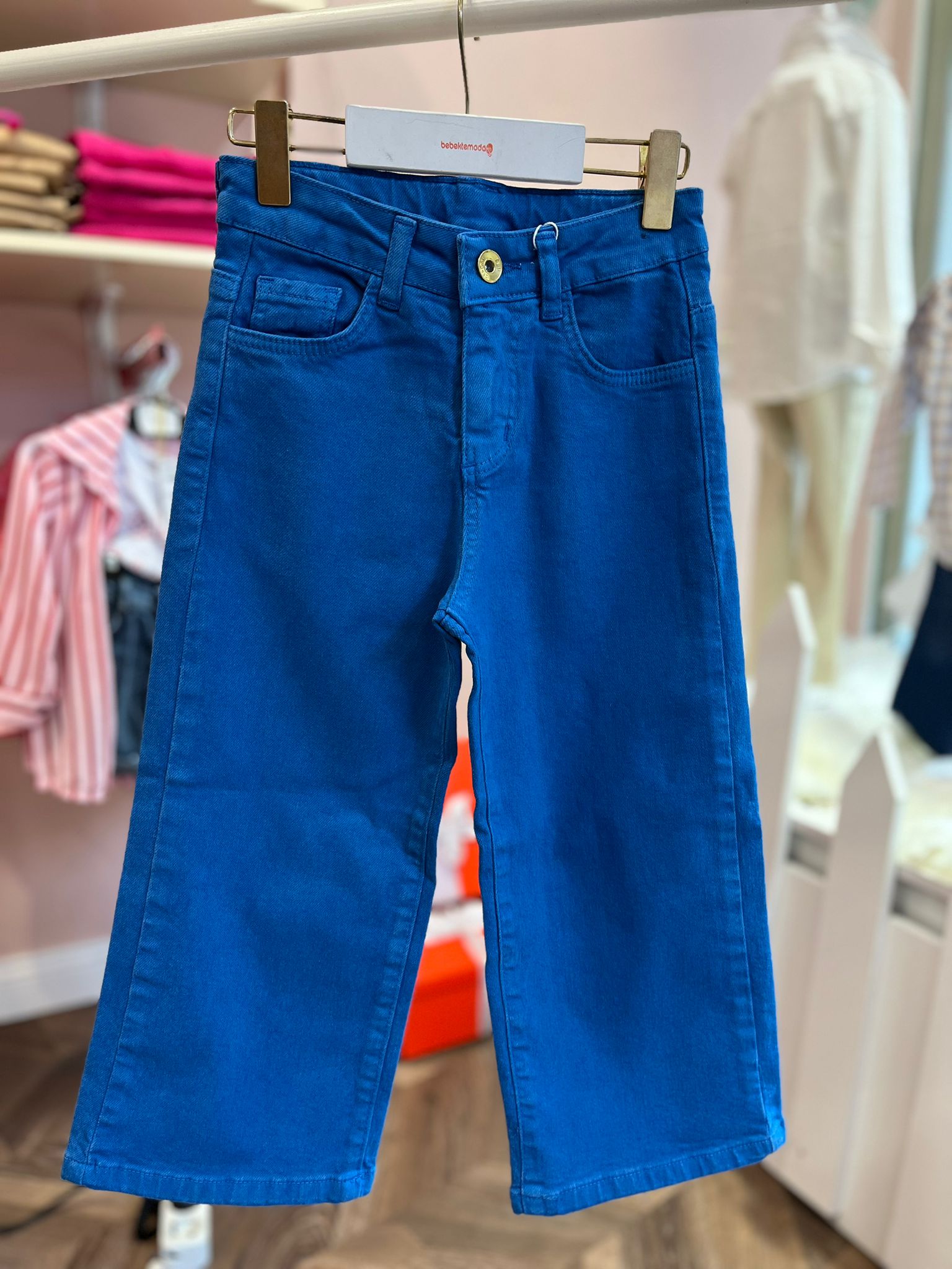 Straight Fit Kot Pantolon Indigo
