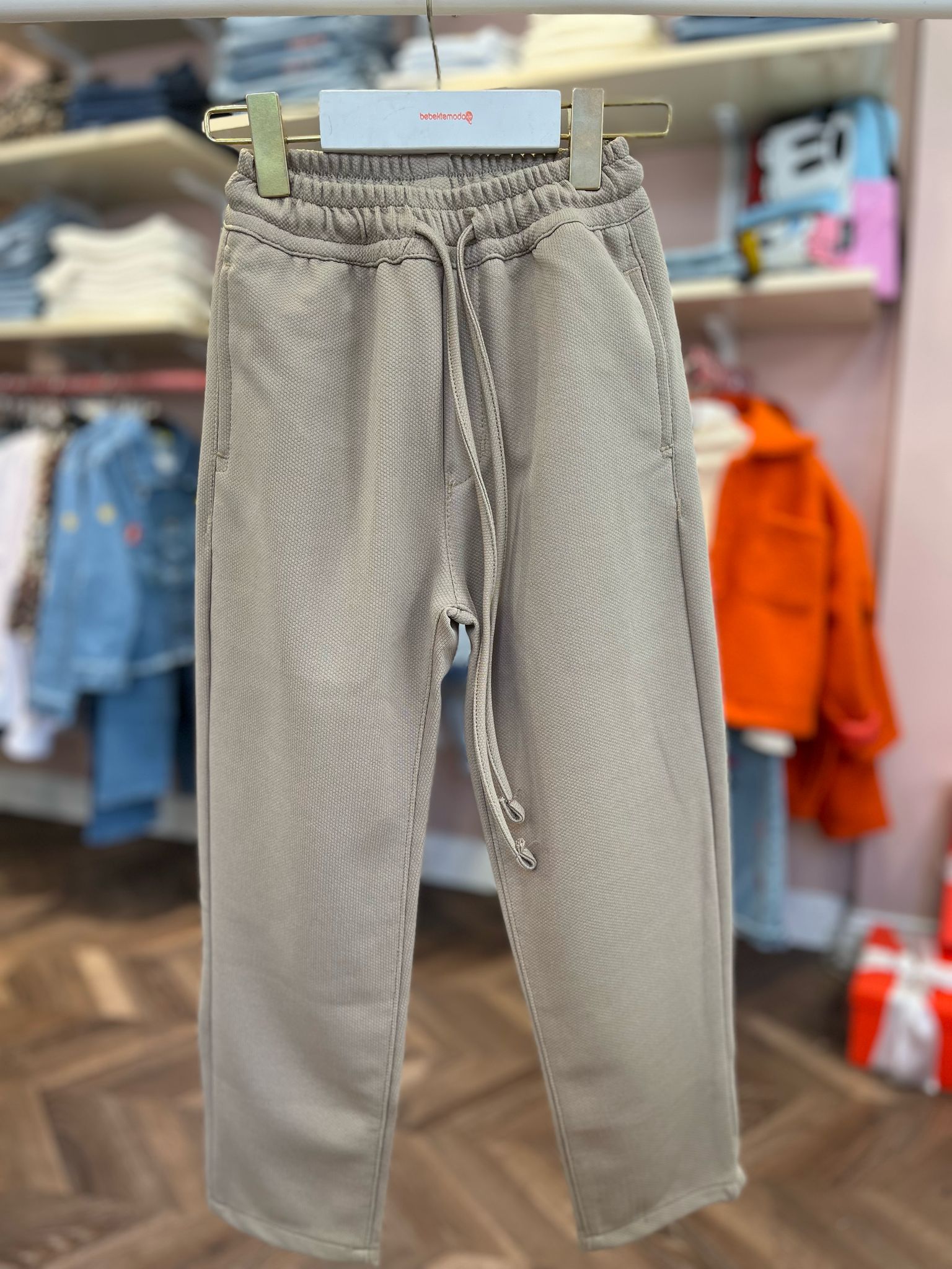BELİ BAĞCIKLI SLIM FIT PANTOLON VİZON
