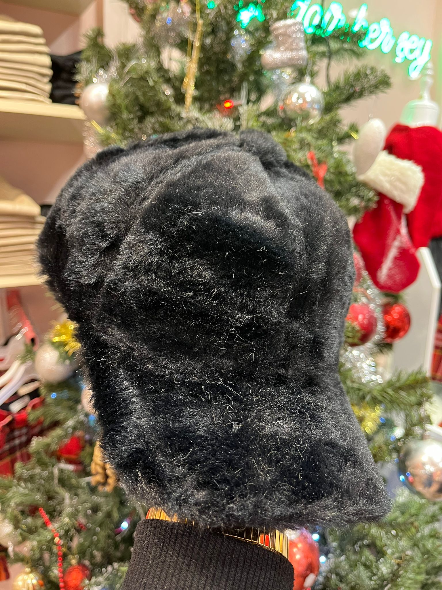 Peluş Arkadan Ayarlanabilir Kasket Şapka Siyah