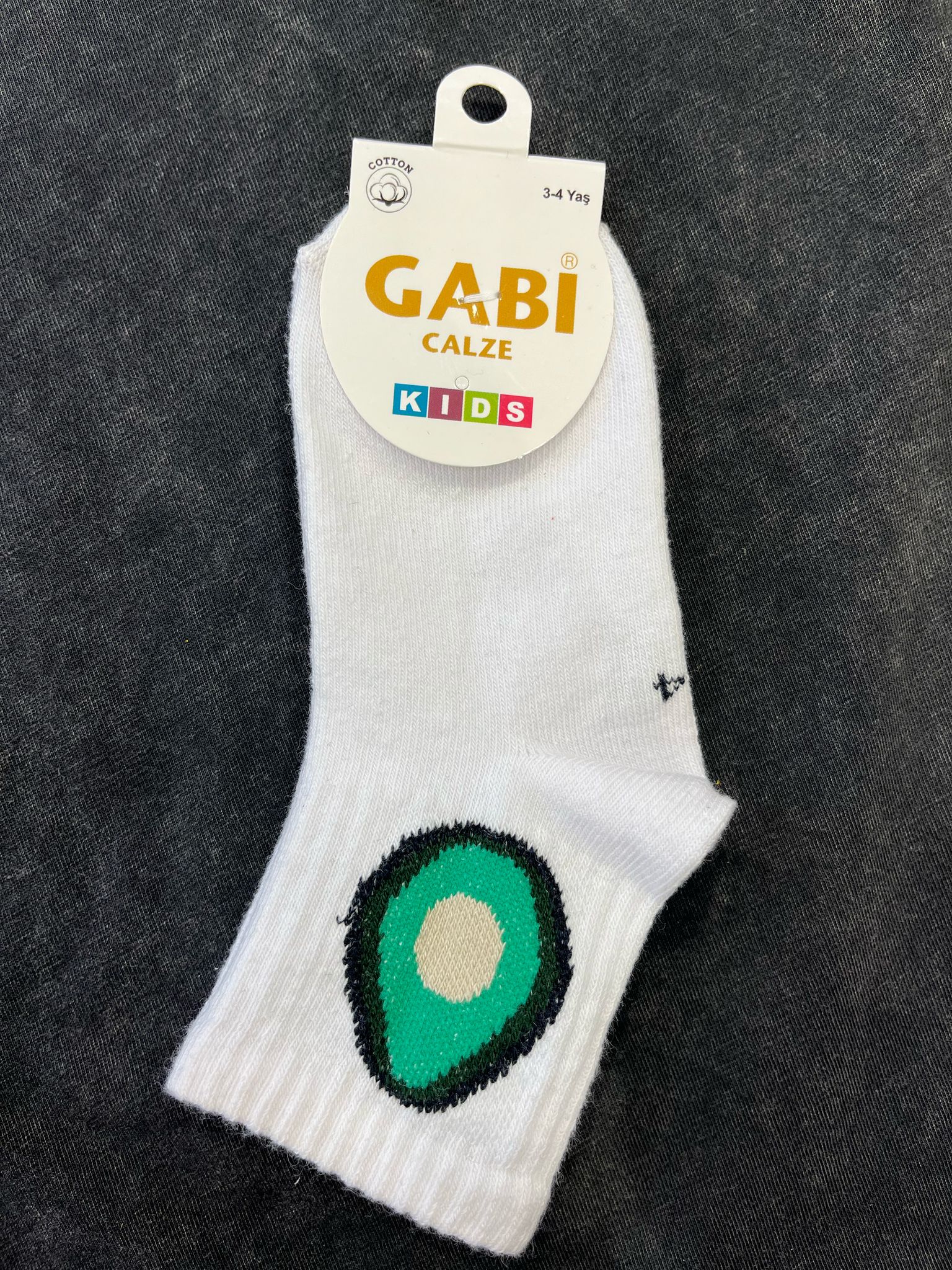 AVAKADO DESENLİ SOKET ÇORAP Beyaz