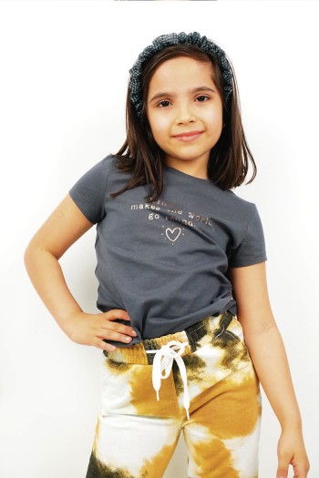 Kindness Sloganlı Tişört Füme