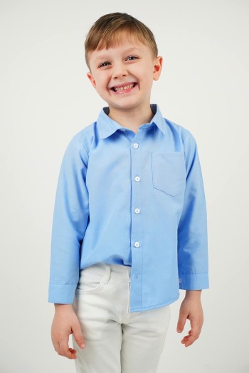 Klasik Gömlekli Kemerli Erkek Takım Mavi