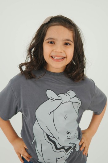 Look at Me Animasyon Baskılı Tişört Antrasit