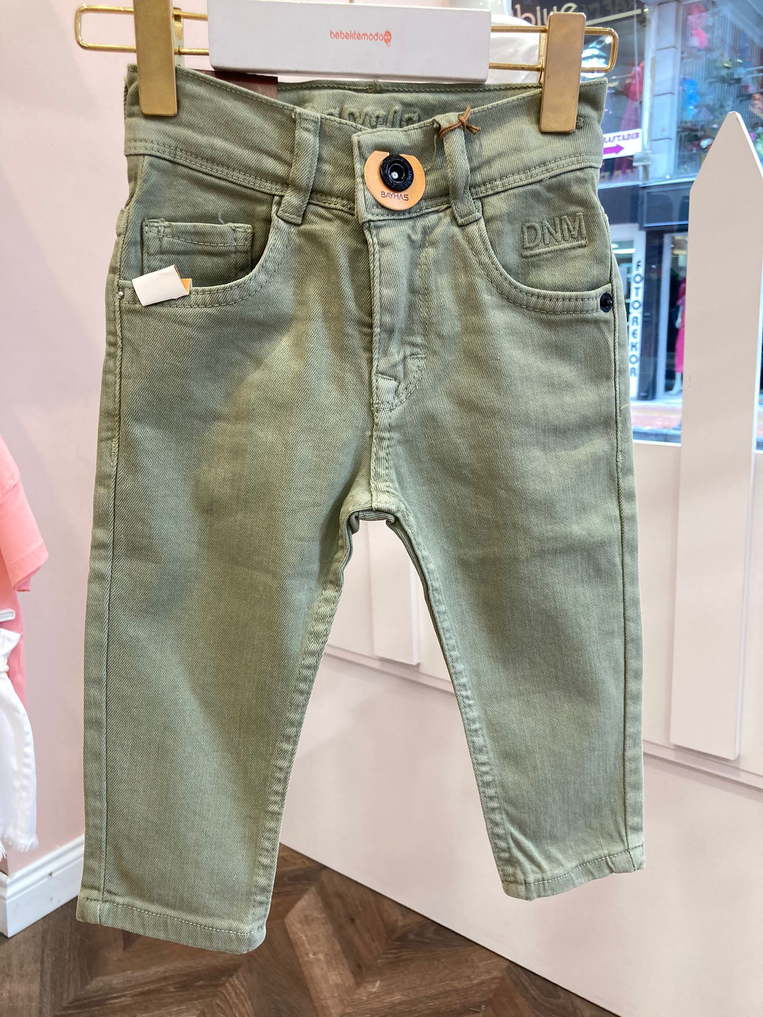 Slim Fit Keten Pantolon Yeşil
