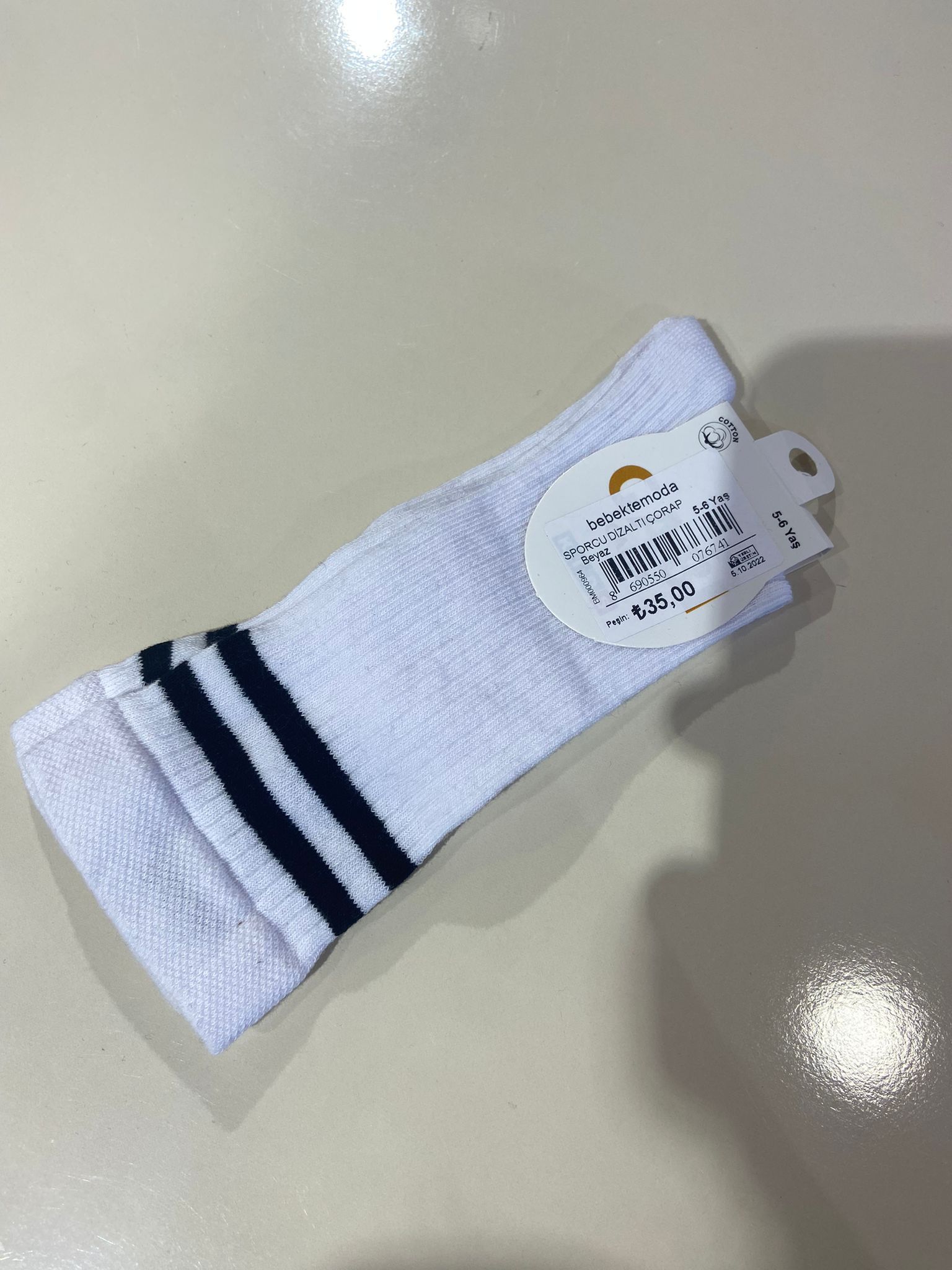 SPORCU DİZALTI ÇORAP Beyaz