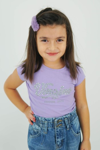 Summer Days Taşlı  Tişört Lila