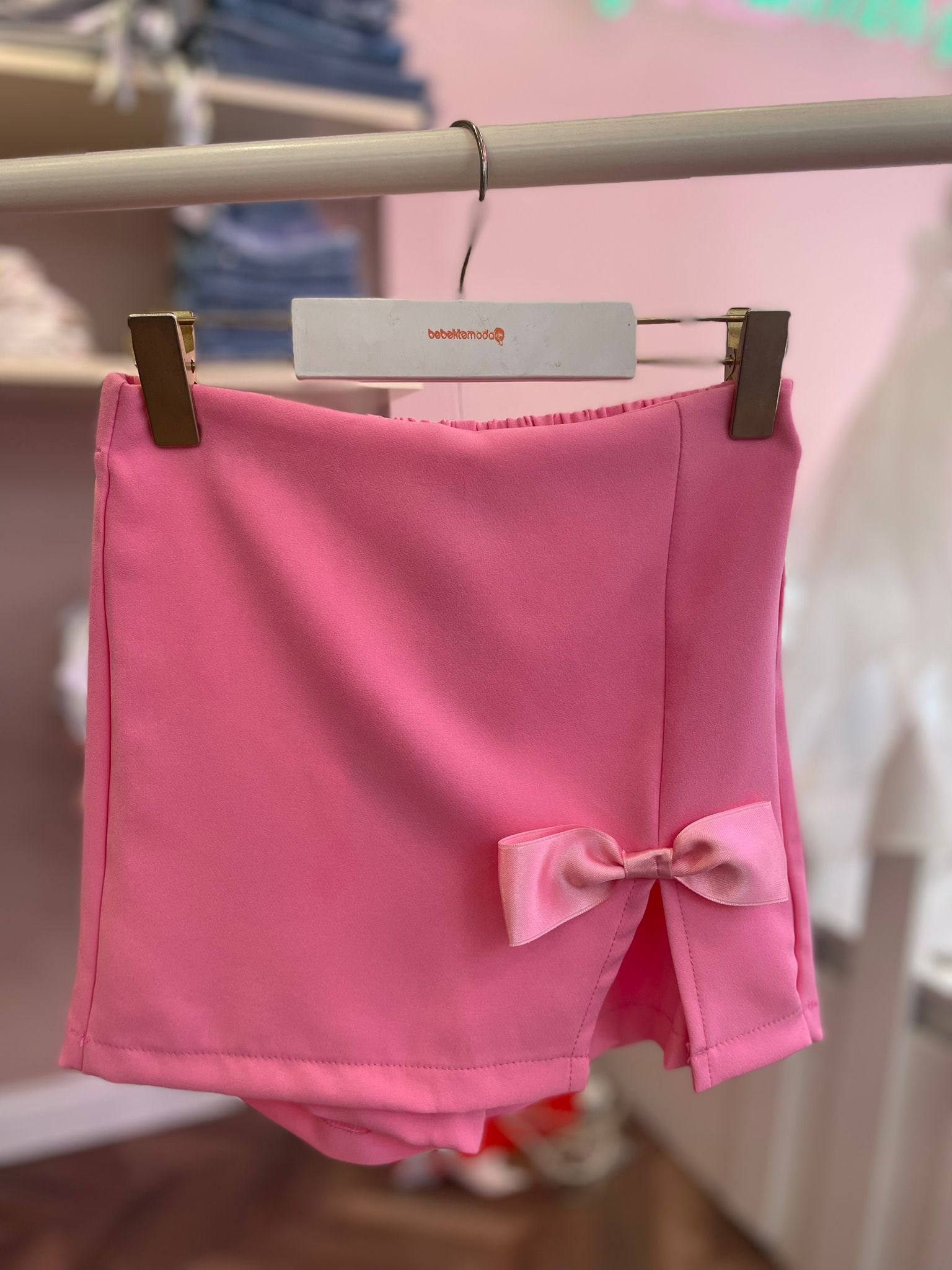 ÖNÜ FİYONKLU ŞORT ETEK Pembe