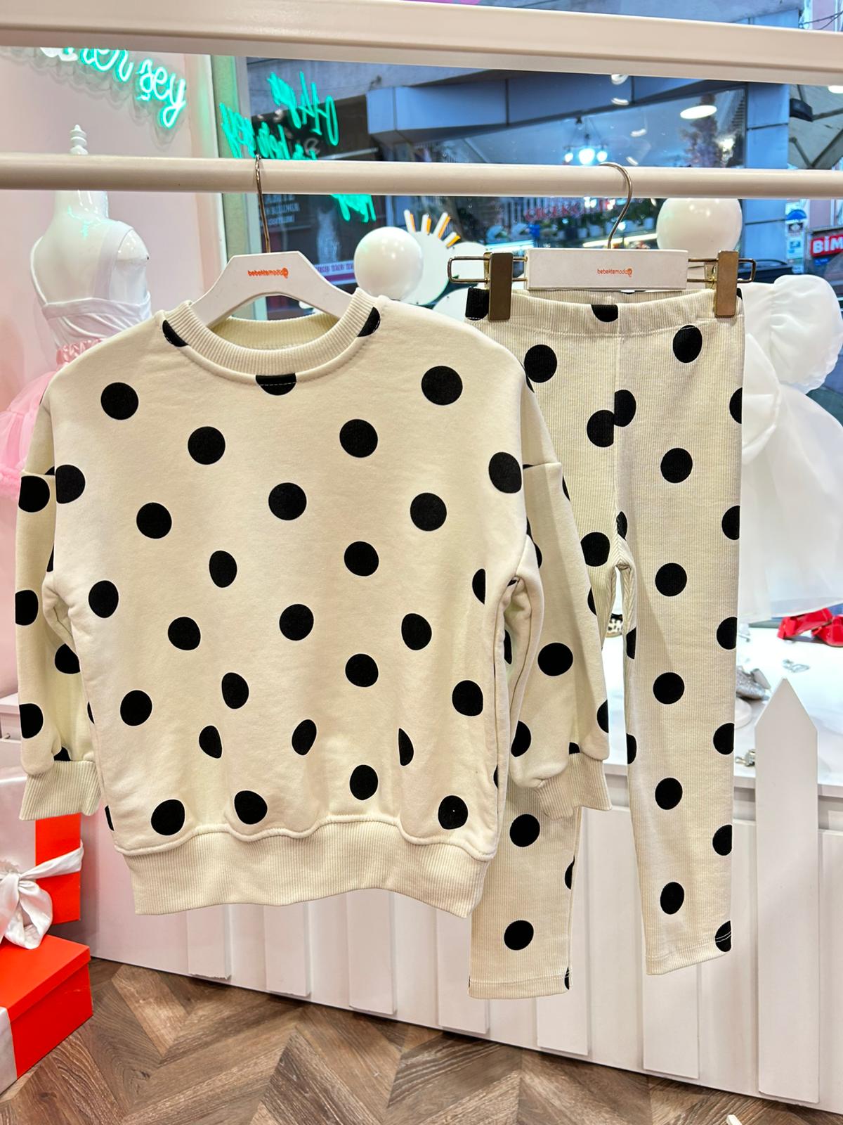 Bej PUANTİYELİ TAYTLI İKİLİ TAKIM