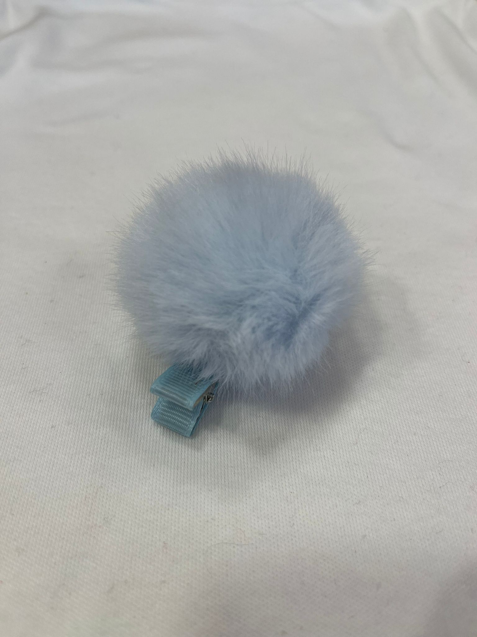 PELUŞ PONPON KLİPS TOKA Bebe Mavi
