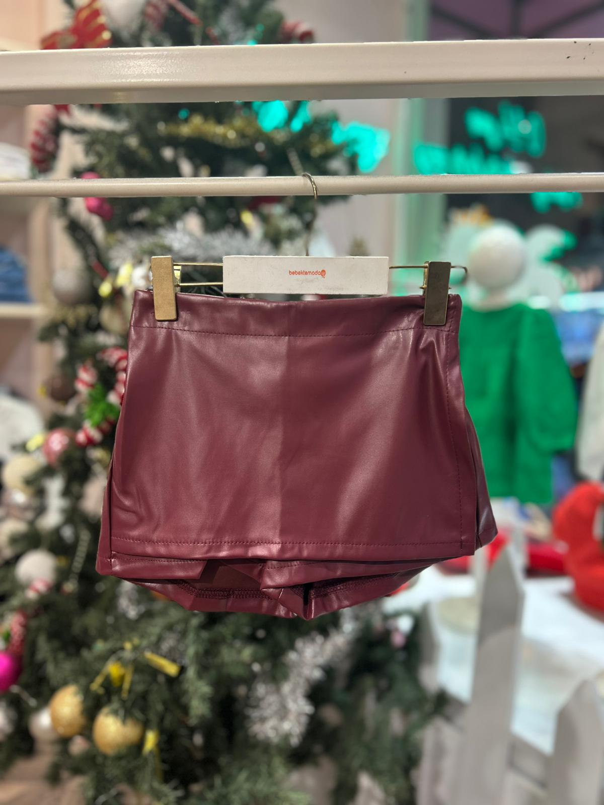 KAPAKLI ŞORT ETEK Bordo