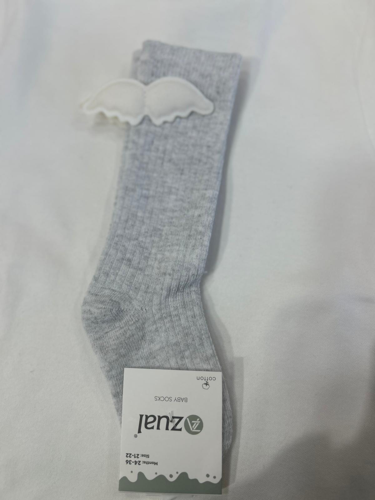 MİNİK KANAT DETAYLI DİZALTI ÇORAP Gri