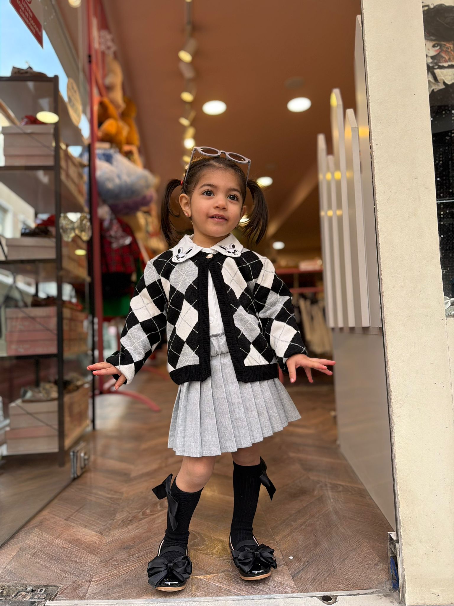 TRİKO HIRKALI TAVŞAN NAKIŞLI 3'LÜ ETEKLİ TAKIM Gri