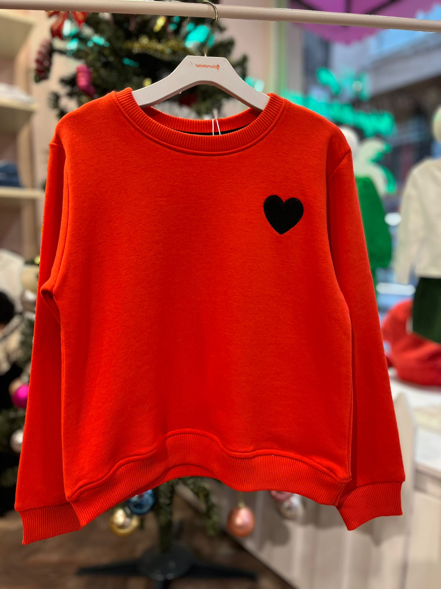 3 İP KALP DETAYLI SWEAT Kırmızı