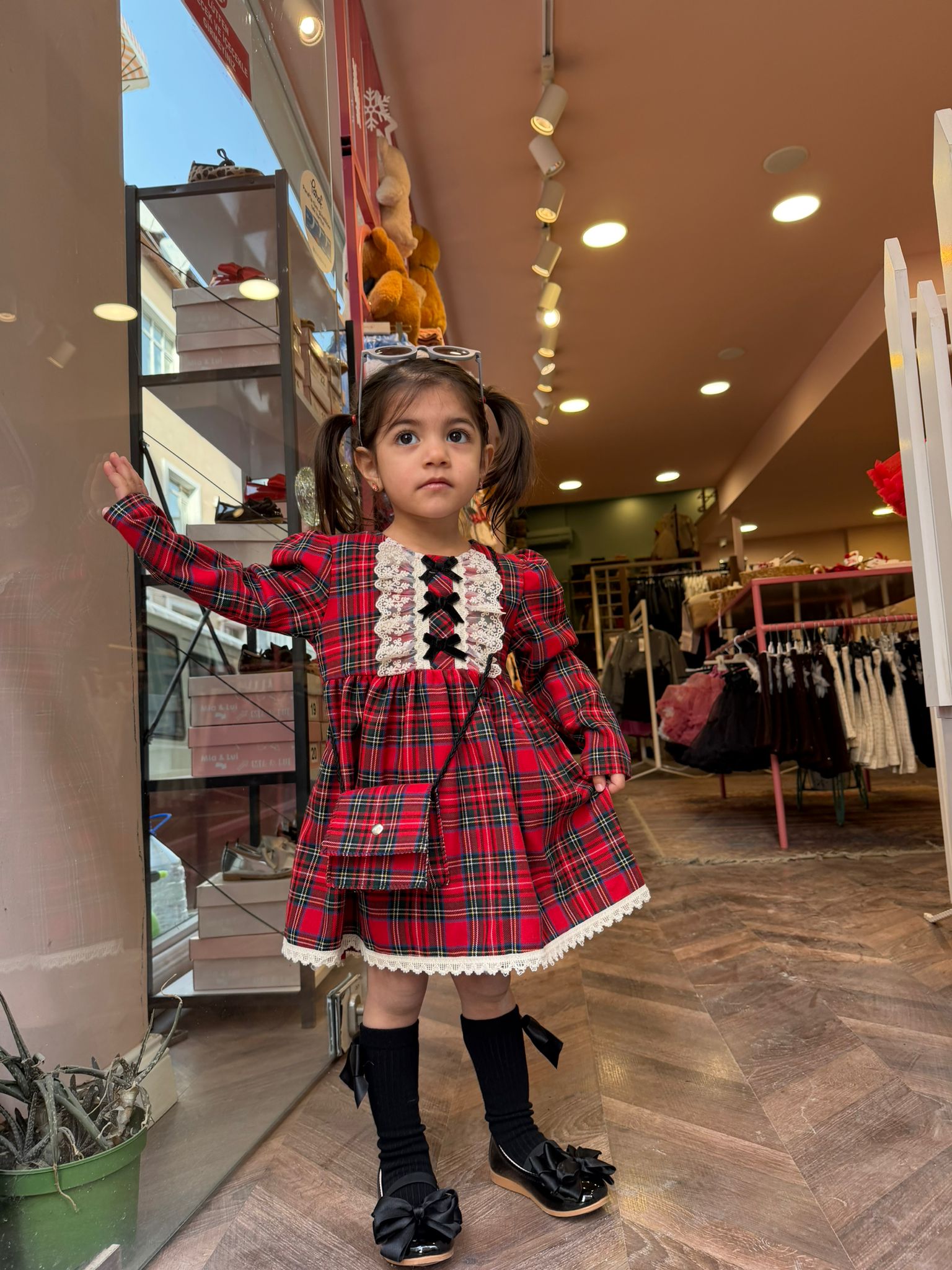 ÇANTA AKSESUARLI EKOSELİ ELBİSE Kırmızı