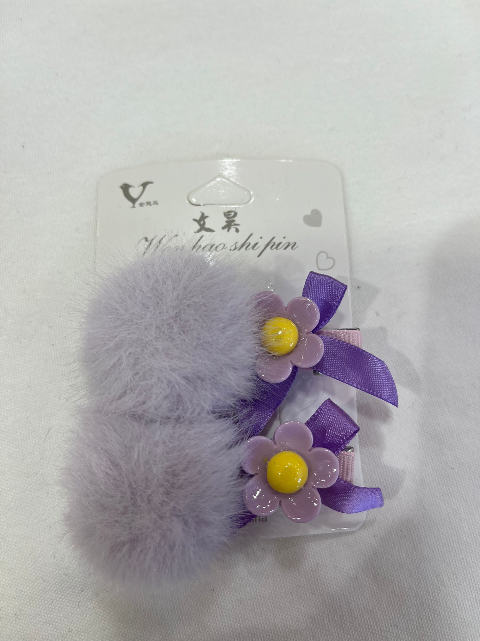 PAPATYA DETAYLI PELUŞ KLİPS TOKA Lila