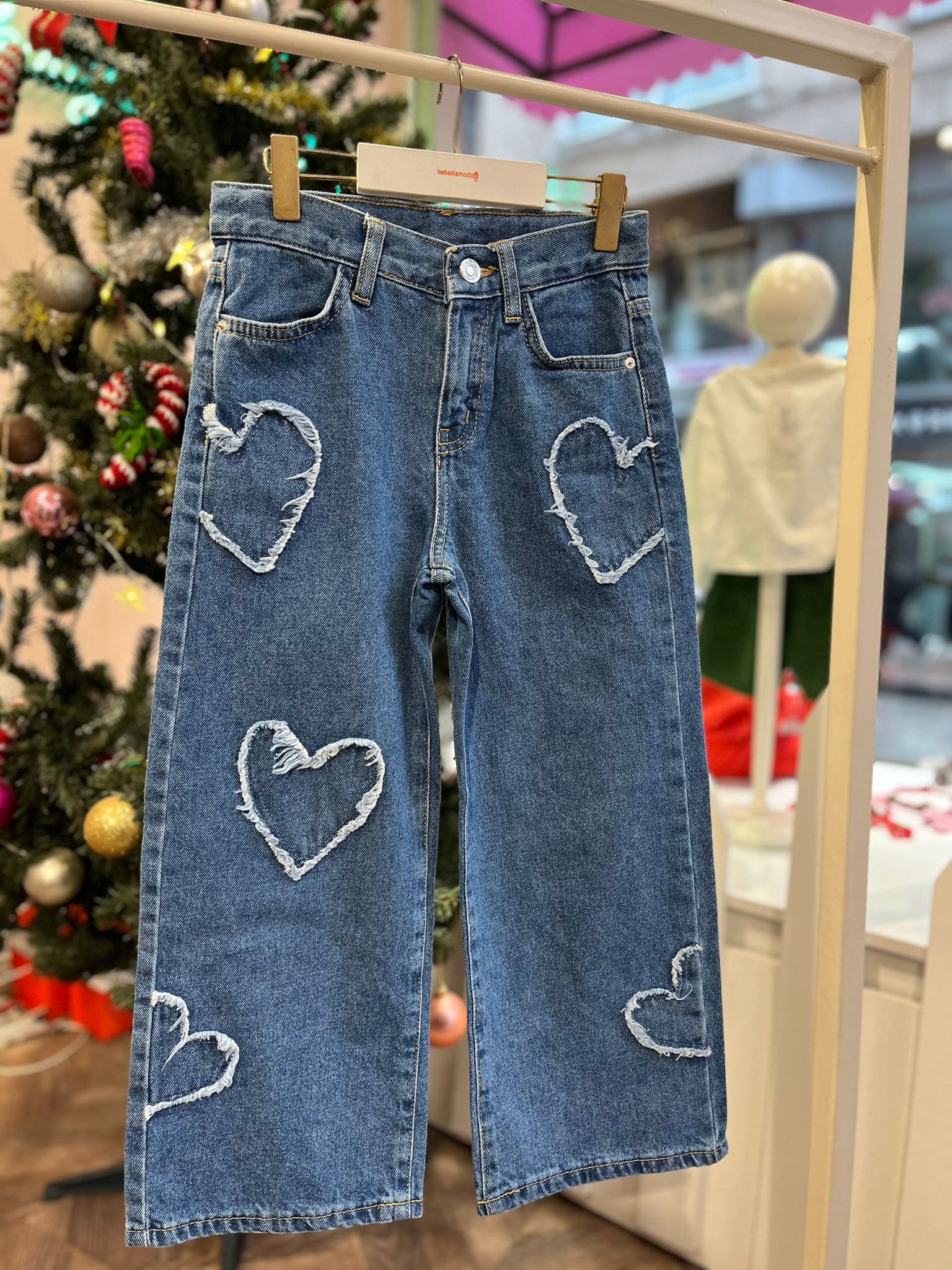 KALP YAMALI BOL PAÇA PANTOLON Mavi