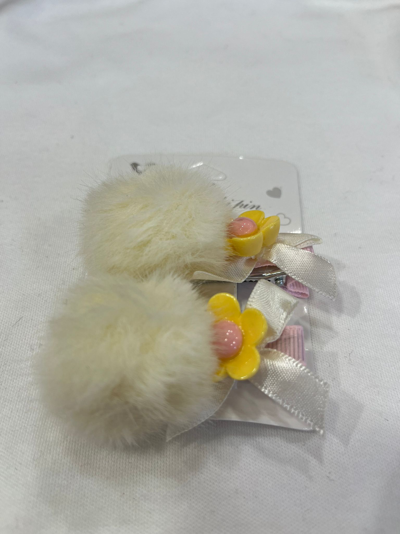 PAPATYA DETAYLI PELUŞ KLİPS TOKA Sarı