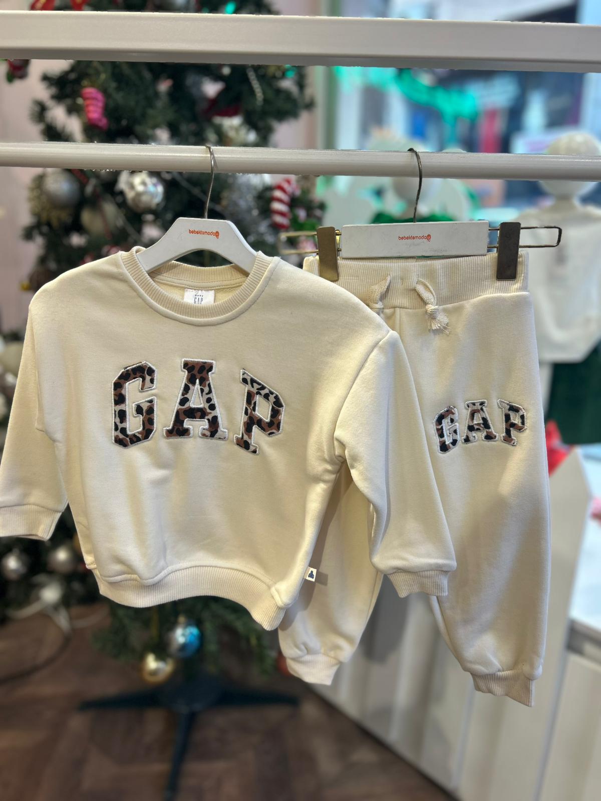 LEOPAR DETAYLI EŞOFMAN TAKIMI Taş