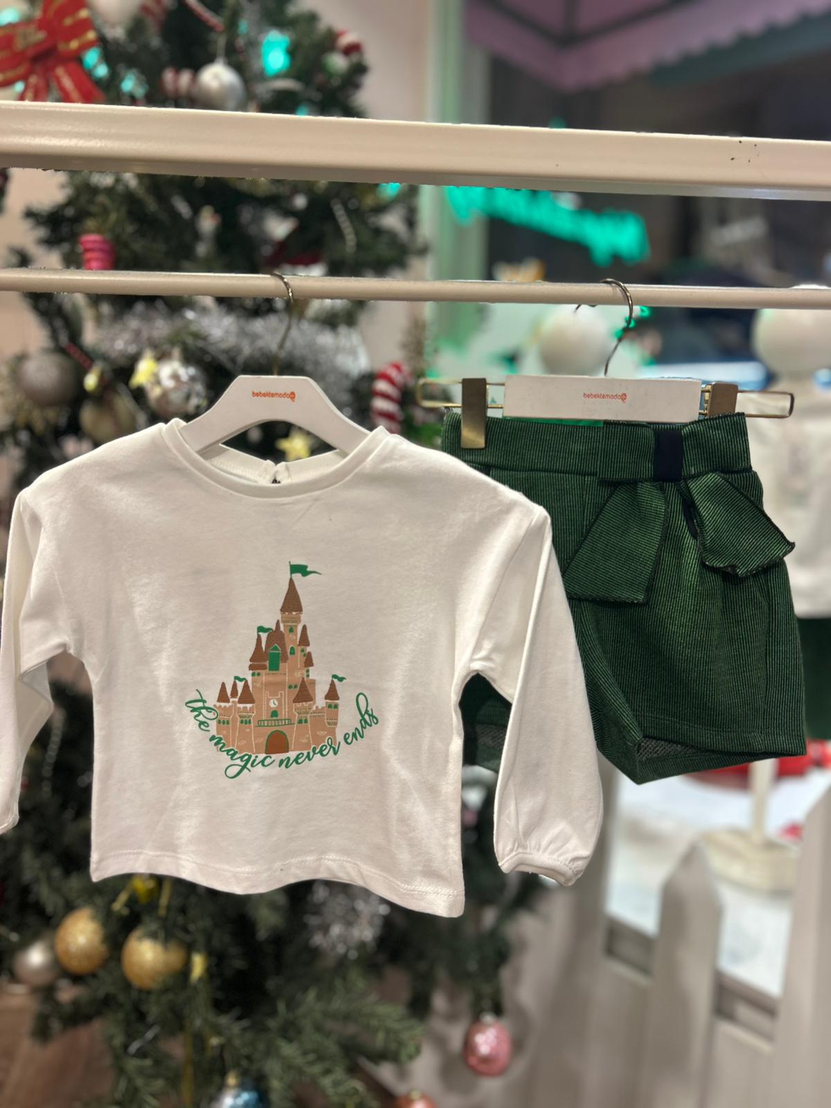 BASKILI BLUZ-ŞORT TAKIM Yeşil