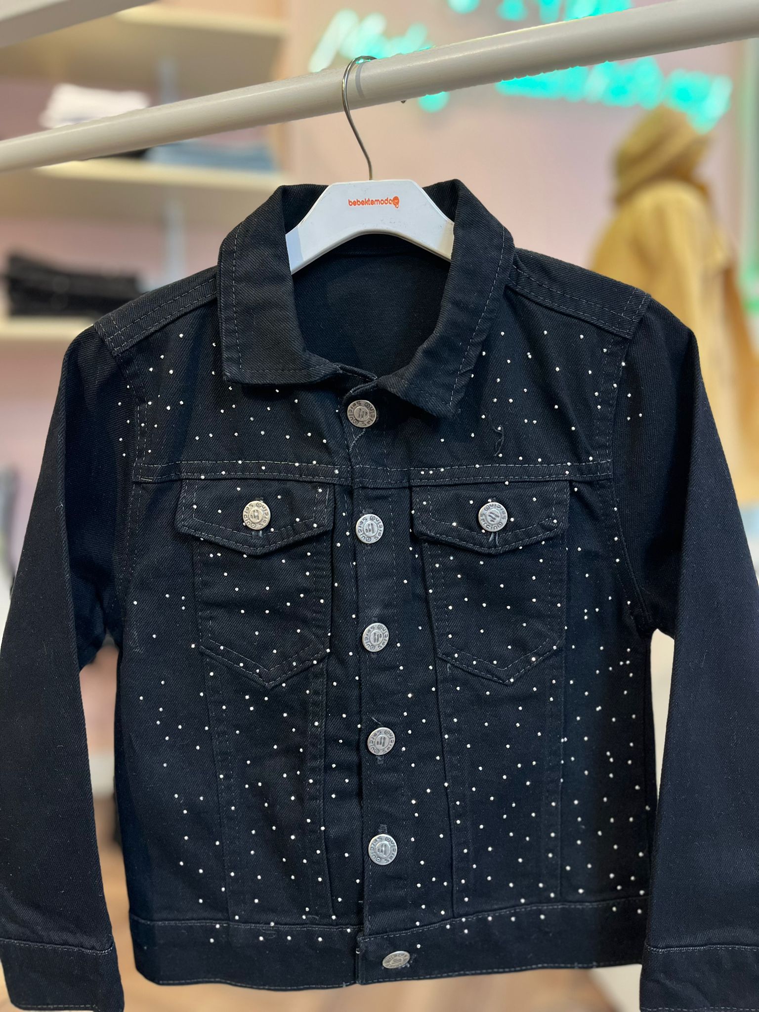 TAŞ BASKILI KOT CEKET Siyah