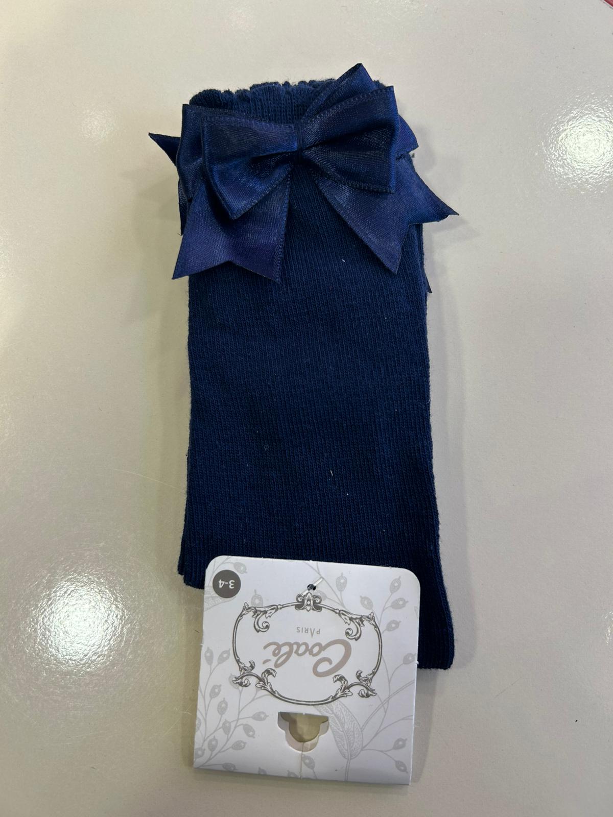 FİYONK DETAYLI PENYE DİZALTI ÇORAP Lacivert