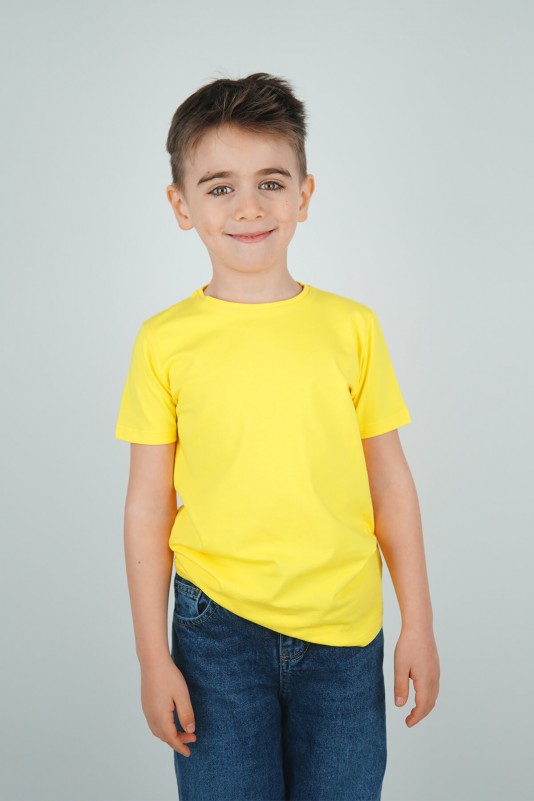 Sarı Unisex Kısa Kollu Basic Tişört