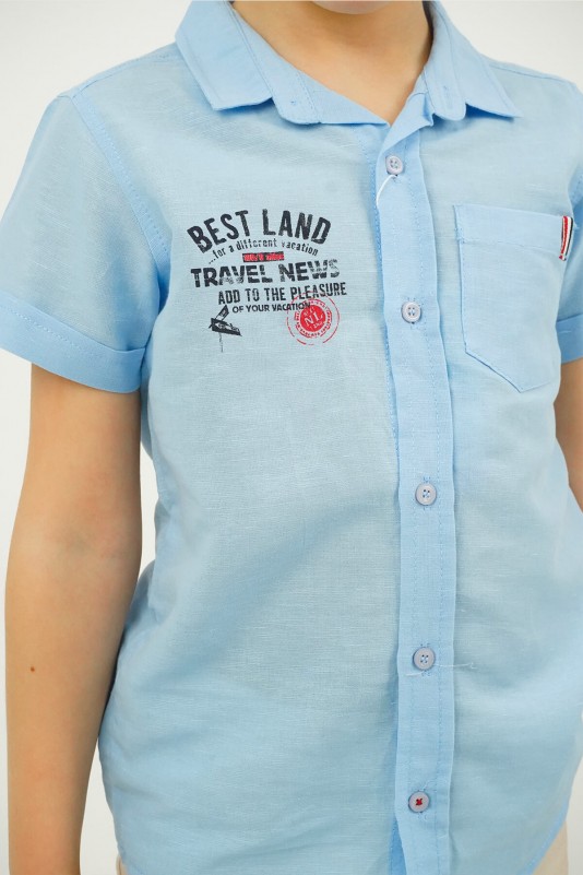 Mavi Timo 602 Best Land Kısa Kollu Gömlek