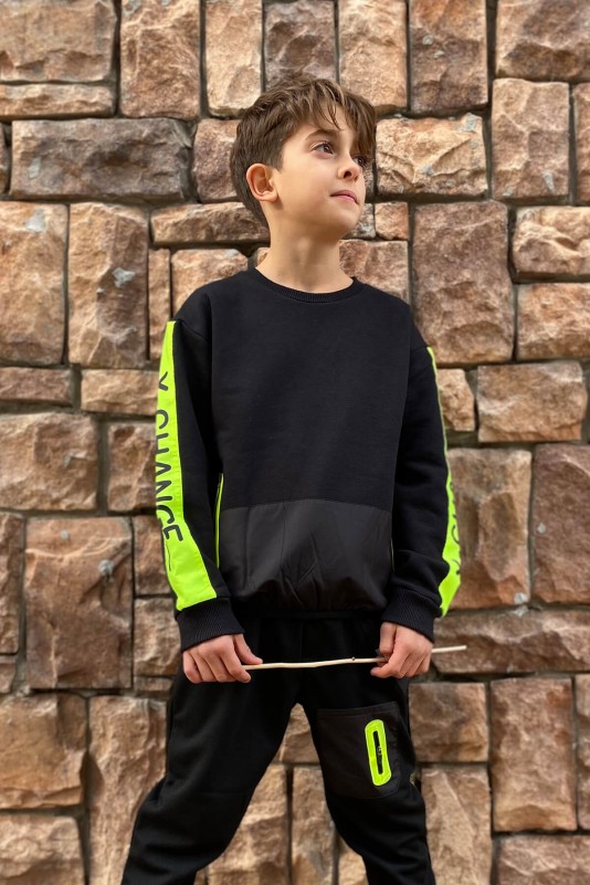 Xchange Neon Detaylı Sweatshirt Siyah