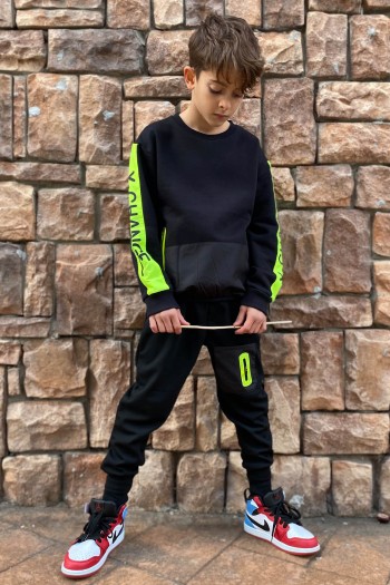 Xchange Neon Detaylı Sweatshirt Siyah