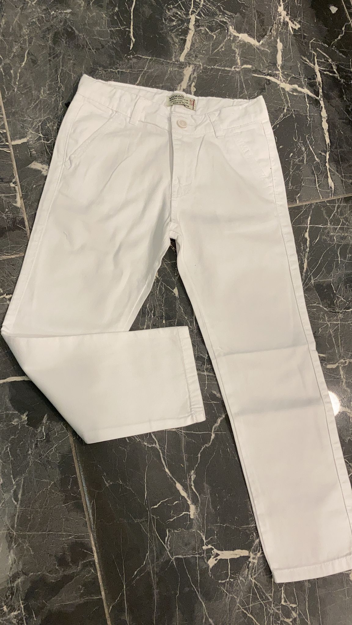 Gabardin Kumaş Beyaz Pantolon Beyaz
